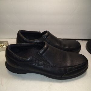 Abeo Thomas Black Leather Moc Toe Slip On Loafers Shoes Men's sz 10.5.